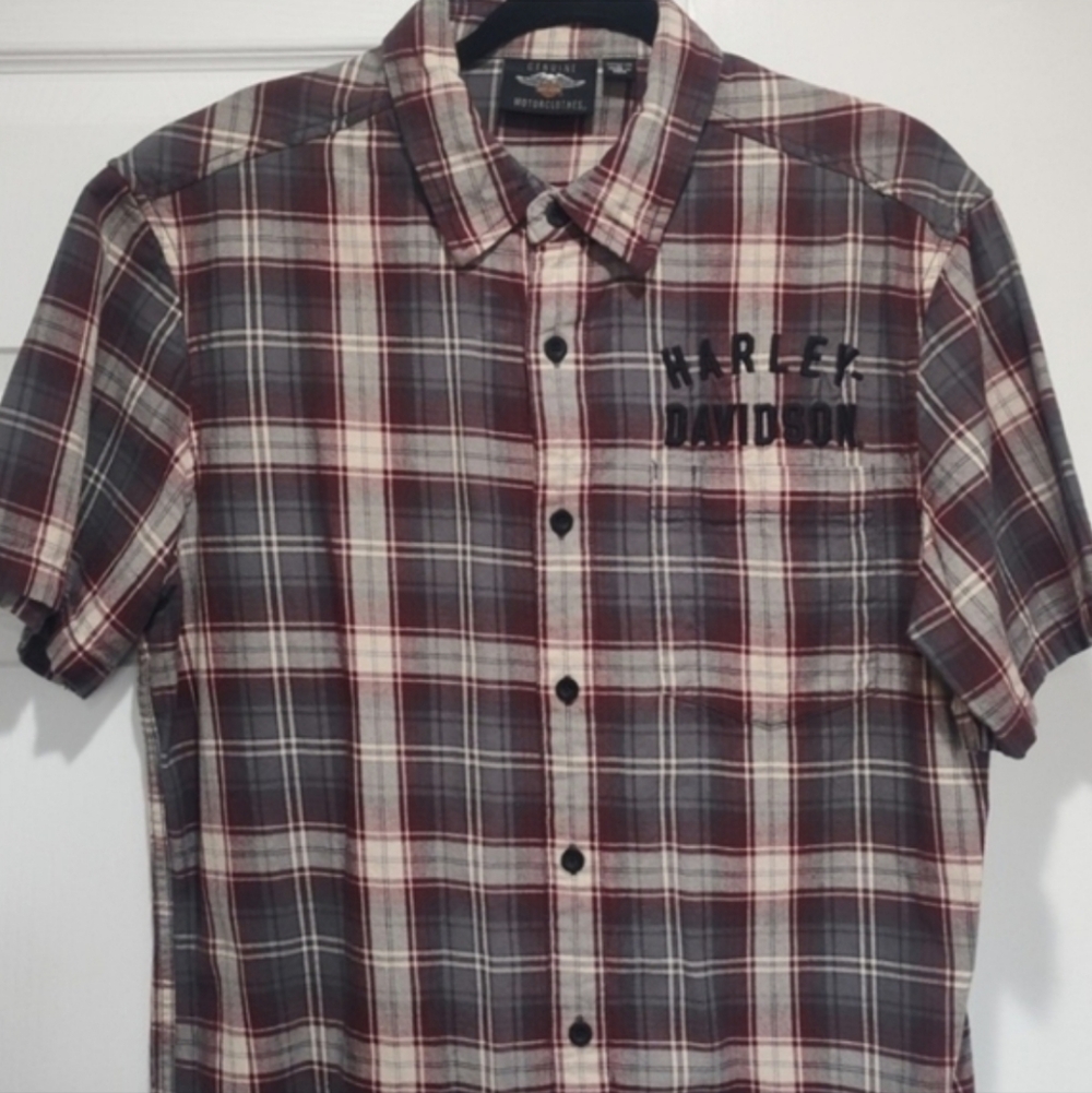 Harley-Davidson Men’s Short-Sleeve Button-Up Shirt In Size Large